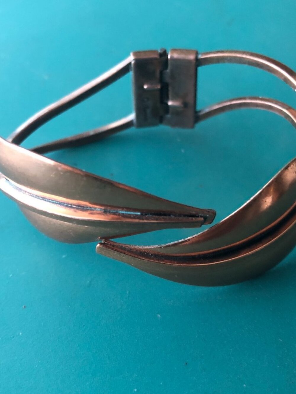 Renoir Copper Ivy Leaf Hinged Clamper Bracelet